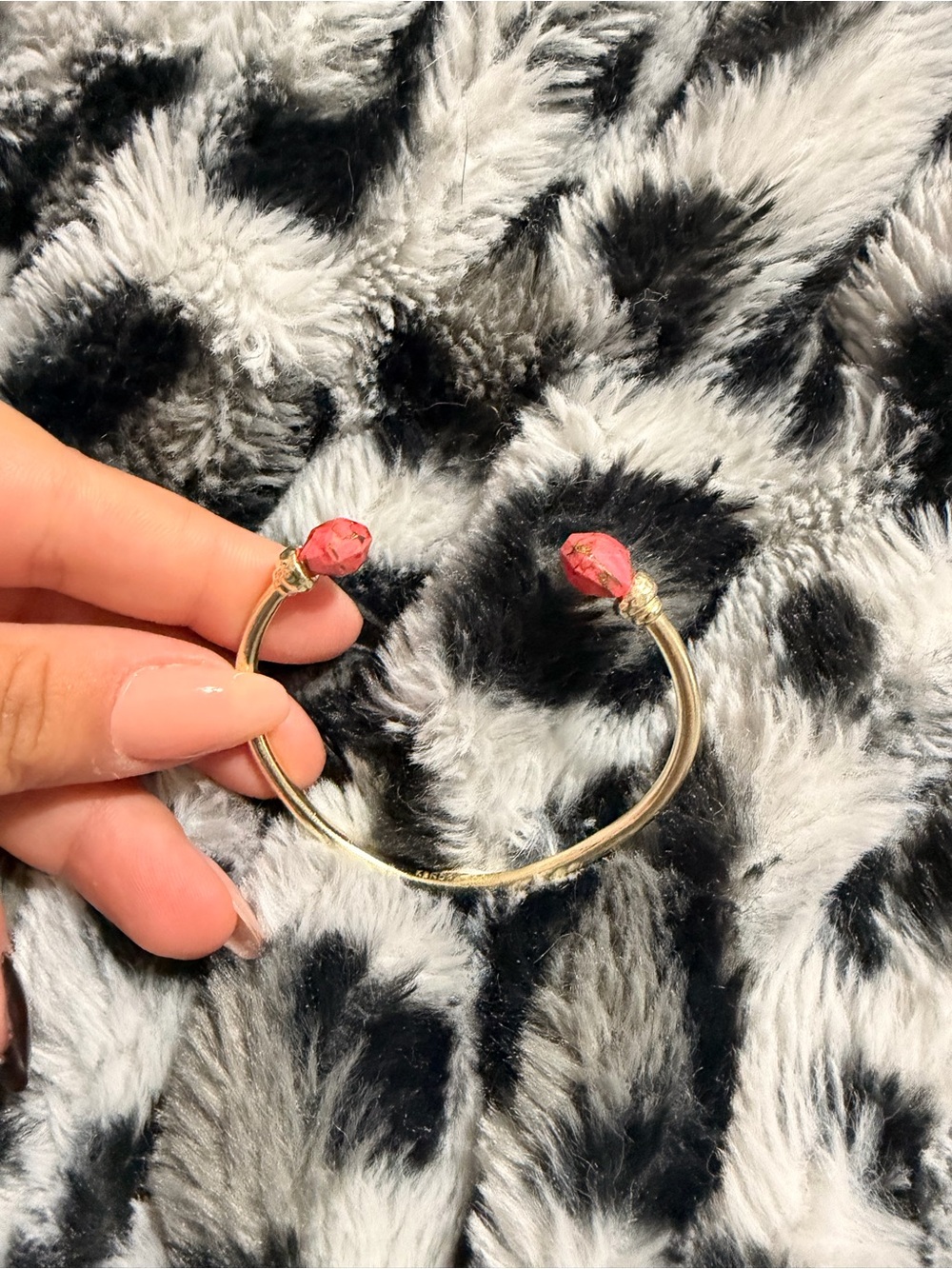 Kendra Scott Ellms Cuff Bracelet Gold Tone Bronze Veined Red Magnesite